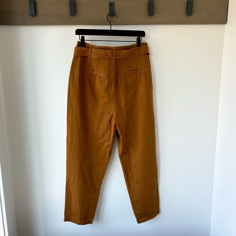 Free People High Waisted 90s Peg baggy tie Pants - yellow brown - Size 10